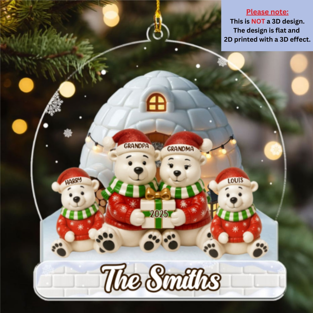 Holly Jolly Family Time - Personalized Custom Acrylic Ornament