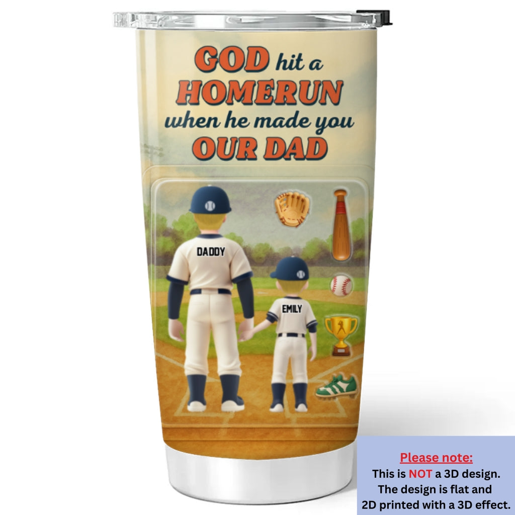 God Made A Home Run - Personalized Custom Tumbler