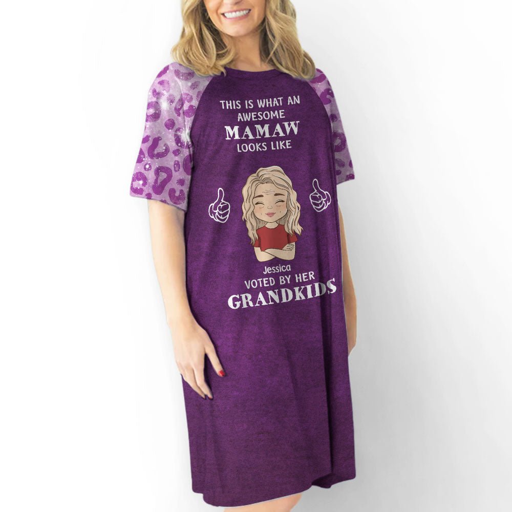 Awesome Grandma Look Like - Personalized Custom 3/4 Sleeve Dress