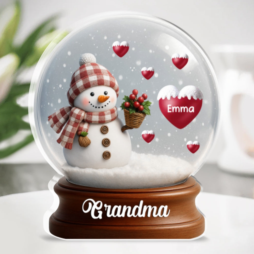 Snowman Hug Of Love - Personalized Custom Acrylic Plaque