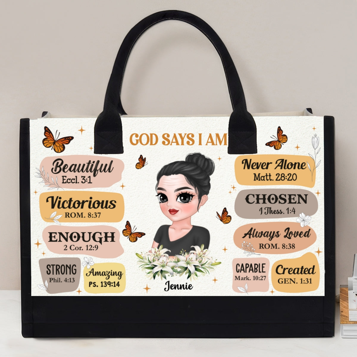 God Say I Am - Personalized Custom Canvas Tote Bag