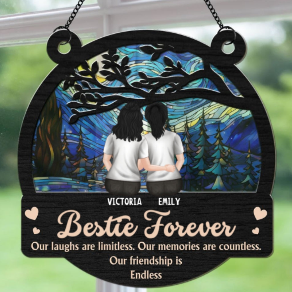 Bestie Love Never Ends - Personalized Custom Suncatcher
