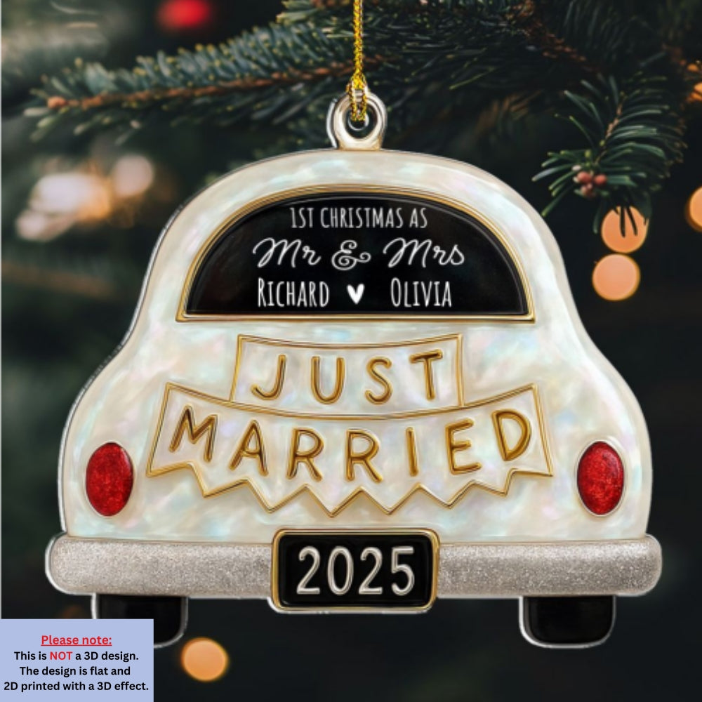 Save The Date - Personalized Custom 3D Effect Acrylic Ornament