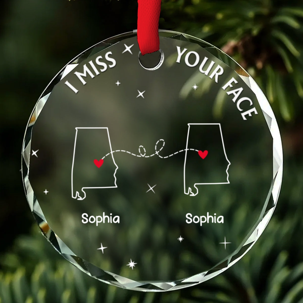 I Miss Your Face - Personalized Custom Glass Ornament
