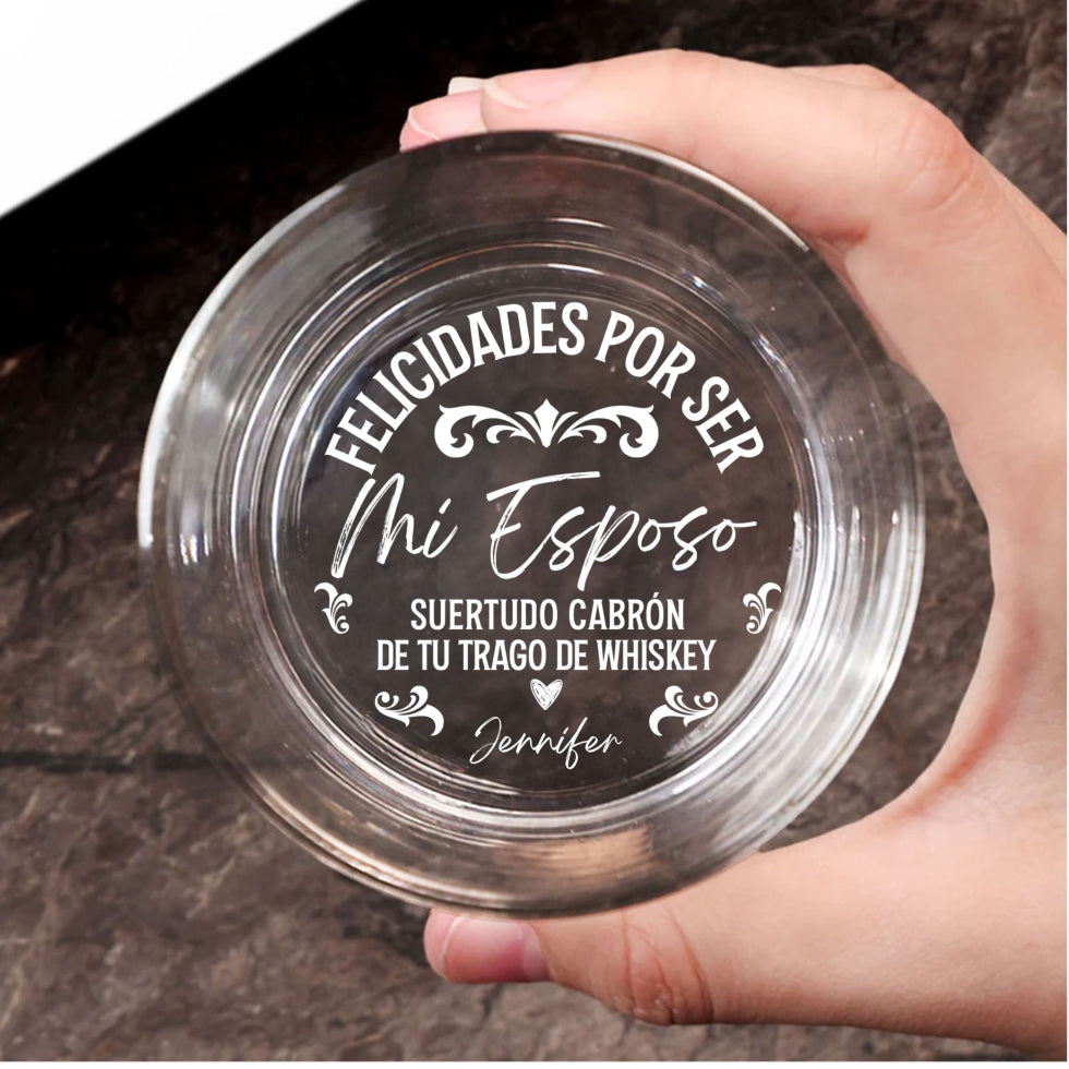 Te Sacaste La Lotería Conmigo - Vaso de Whisky Grabado Personalizado