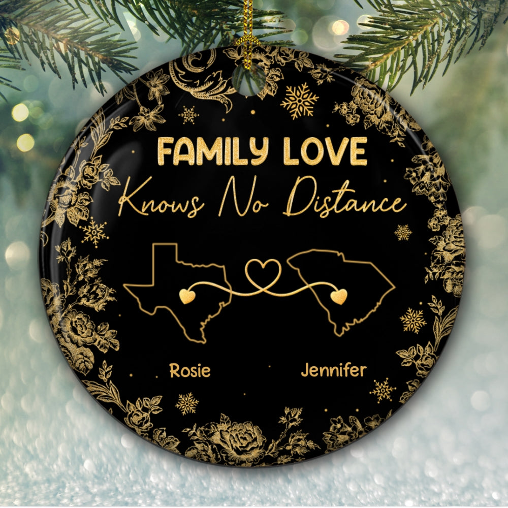 Miles Apart Close At Heart - Personalized Custom Ceramic Ornament