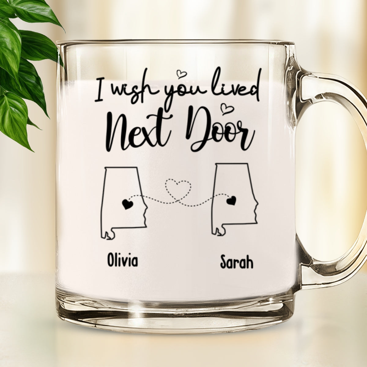I Wish We Lived Closer - Personalized Custom Glass Mug