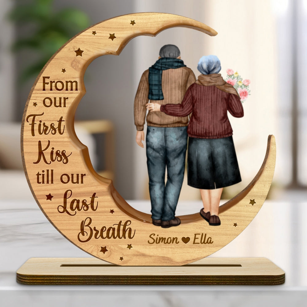 You And Me Together - Personalized Custom 2-Layer Wood Plaque With Flat Base