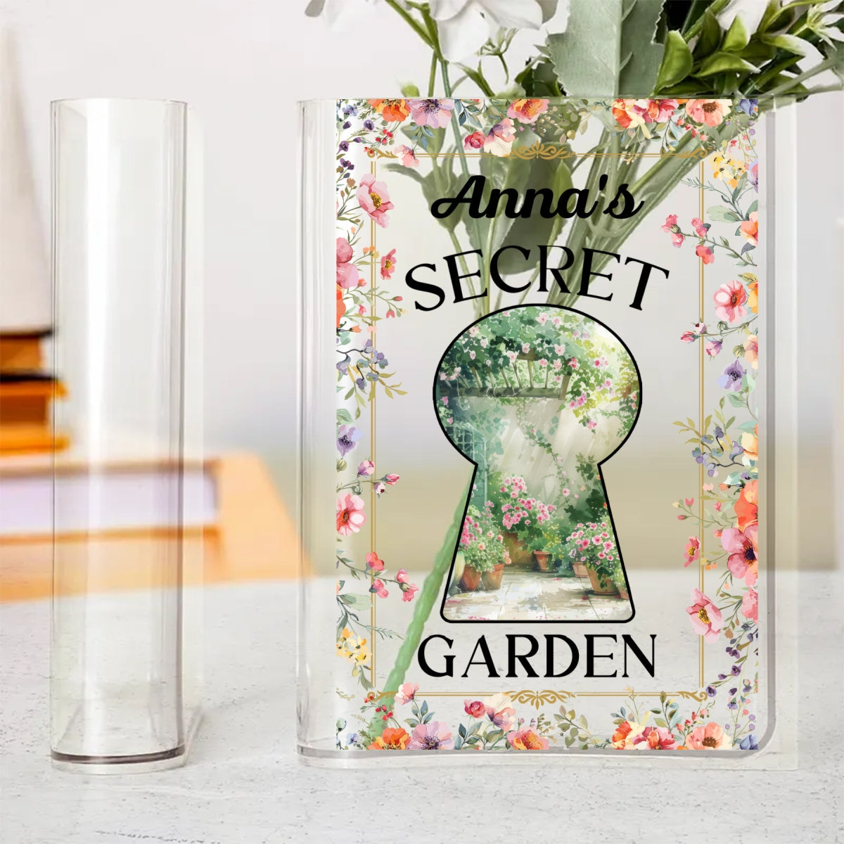 My Secret Garden - Personalized Custom Acrylic Book Vase