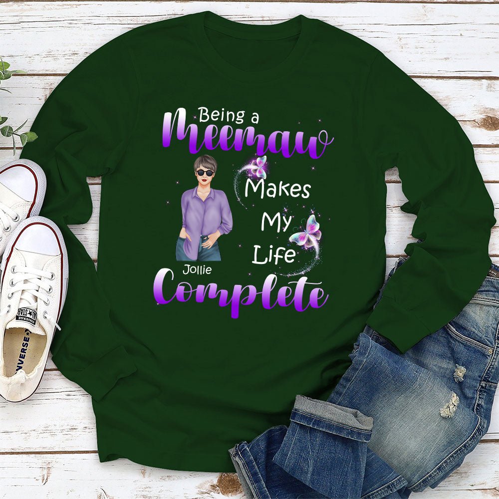 Being A Grandma - Personalized Custom Long Sleeve T-shirt
