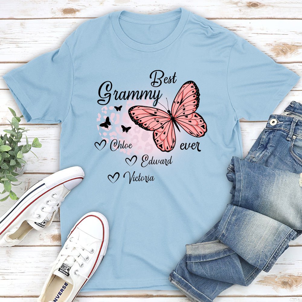 Best Grandma Ever Butterfly - Personalized Custom Unisex T-shirt