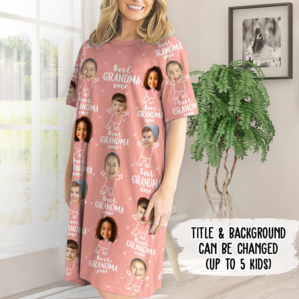 Best Grandma Ever - Personalized Custom 3/4 Sleeve Dress