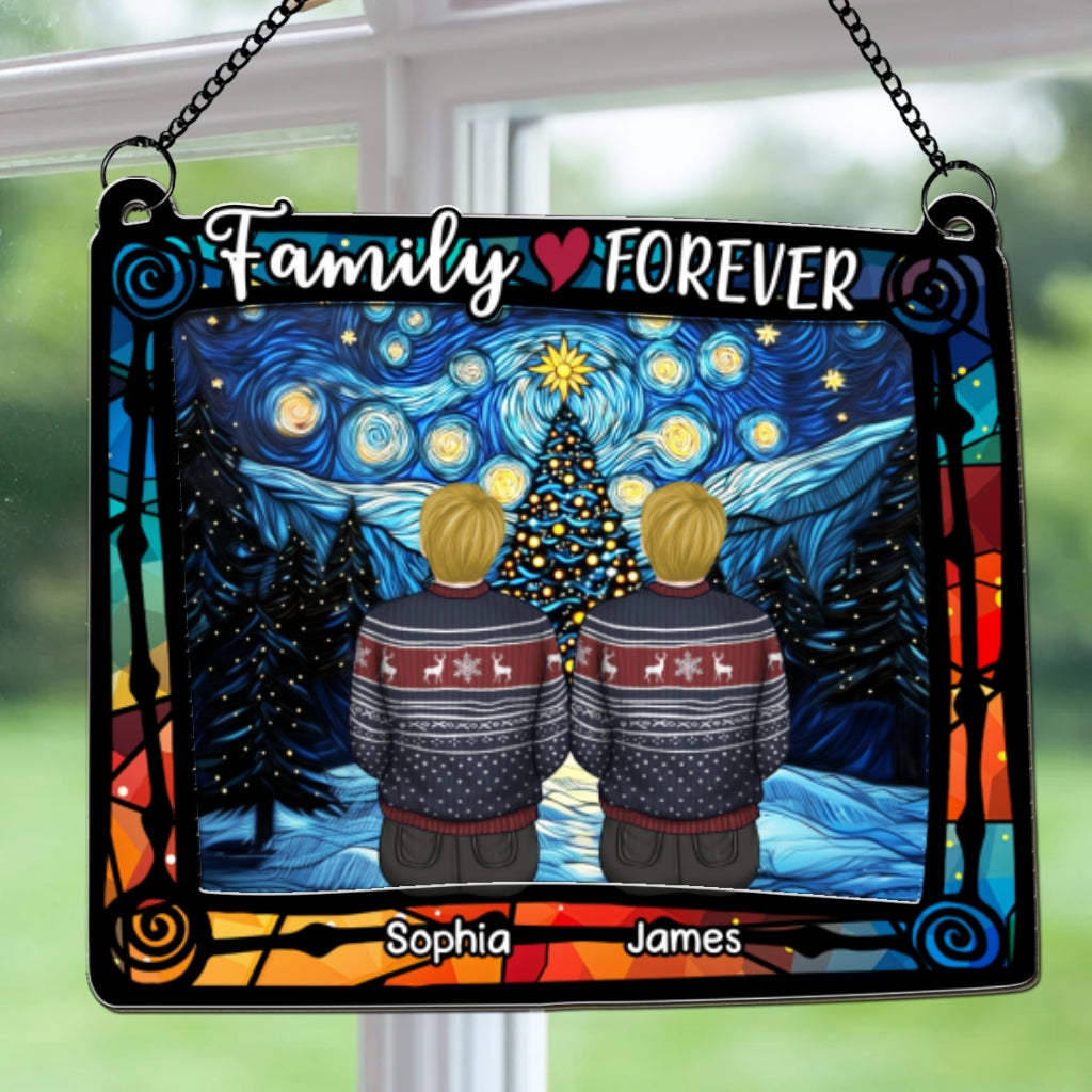 Family Ties That Last Forever - Personalized Custom Suncatcher