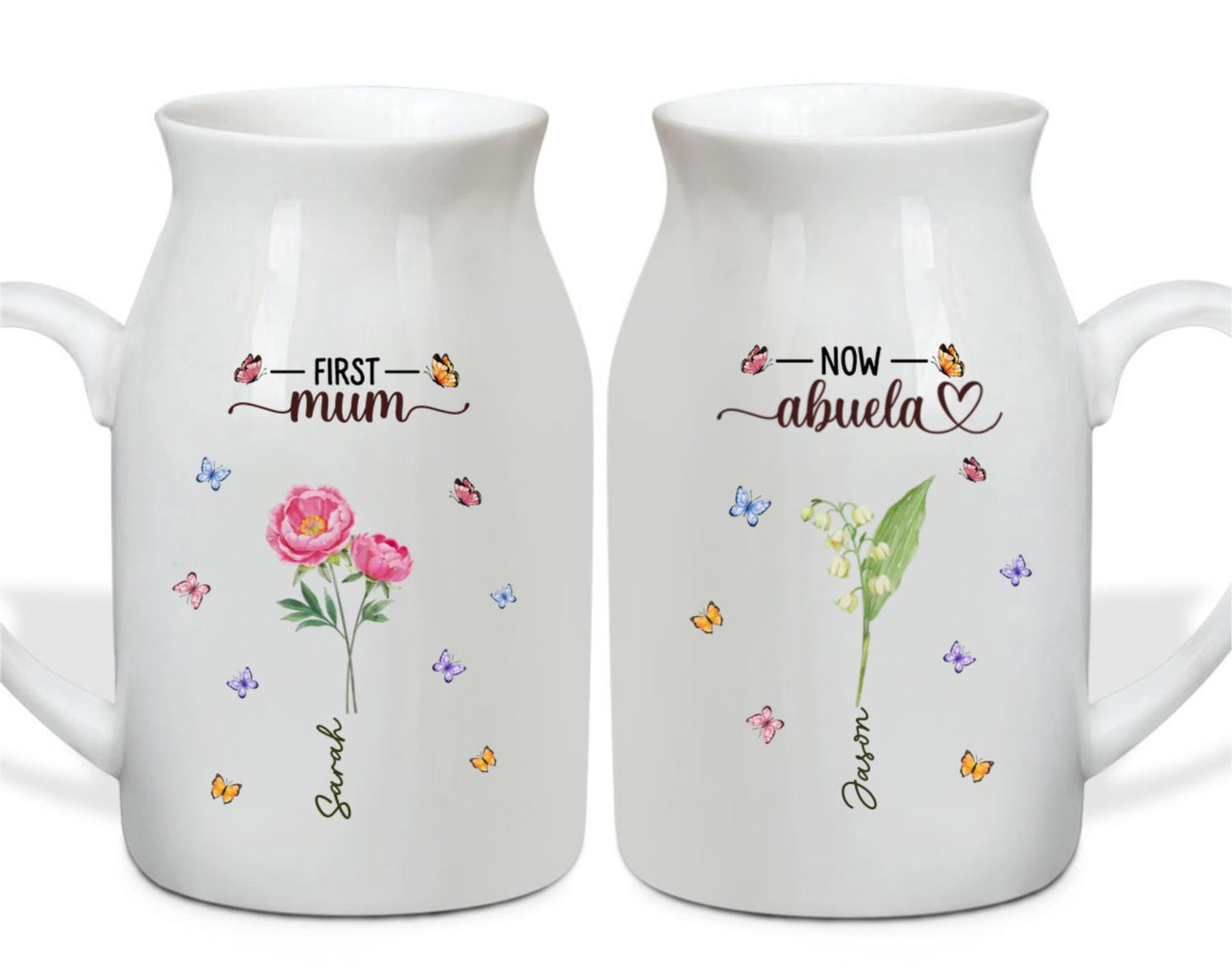 First Mom Now Grandma - Personalized Custom Flower Vase