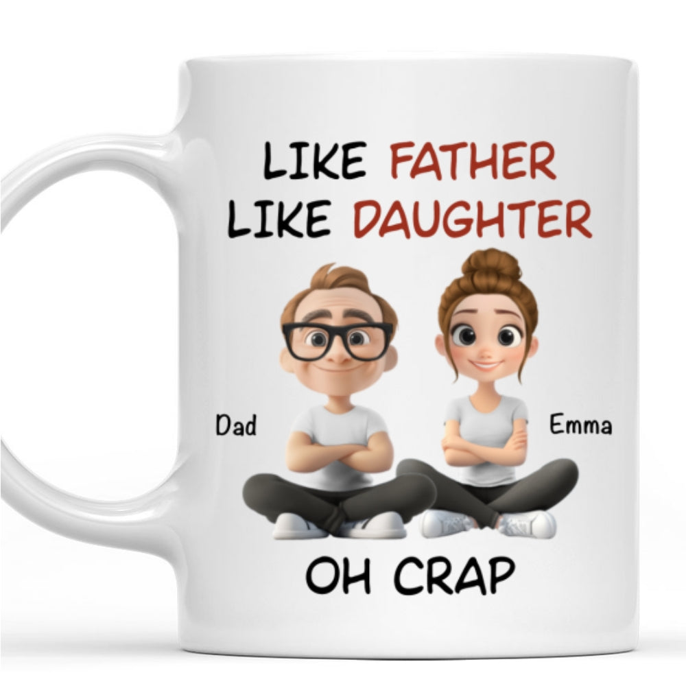 Like Father Like Daughter Cartoonized - Personalized Custom Coffee Mug