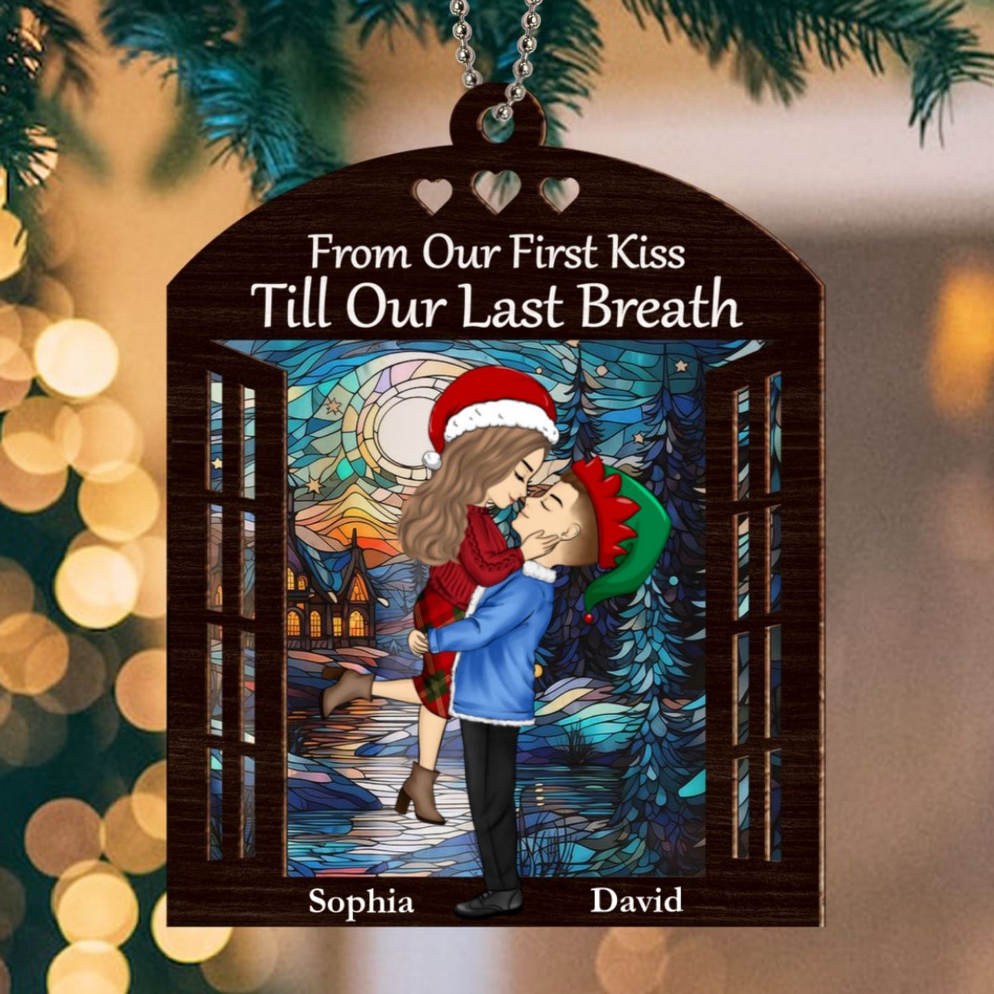 We Build A Life We Love - Personalized Custom Suncatcher Ornament