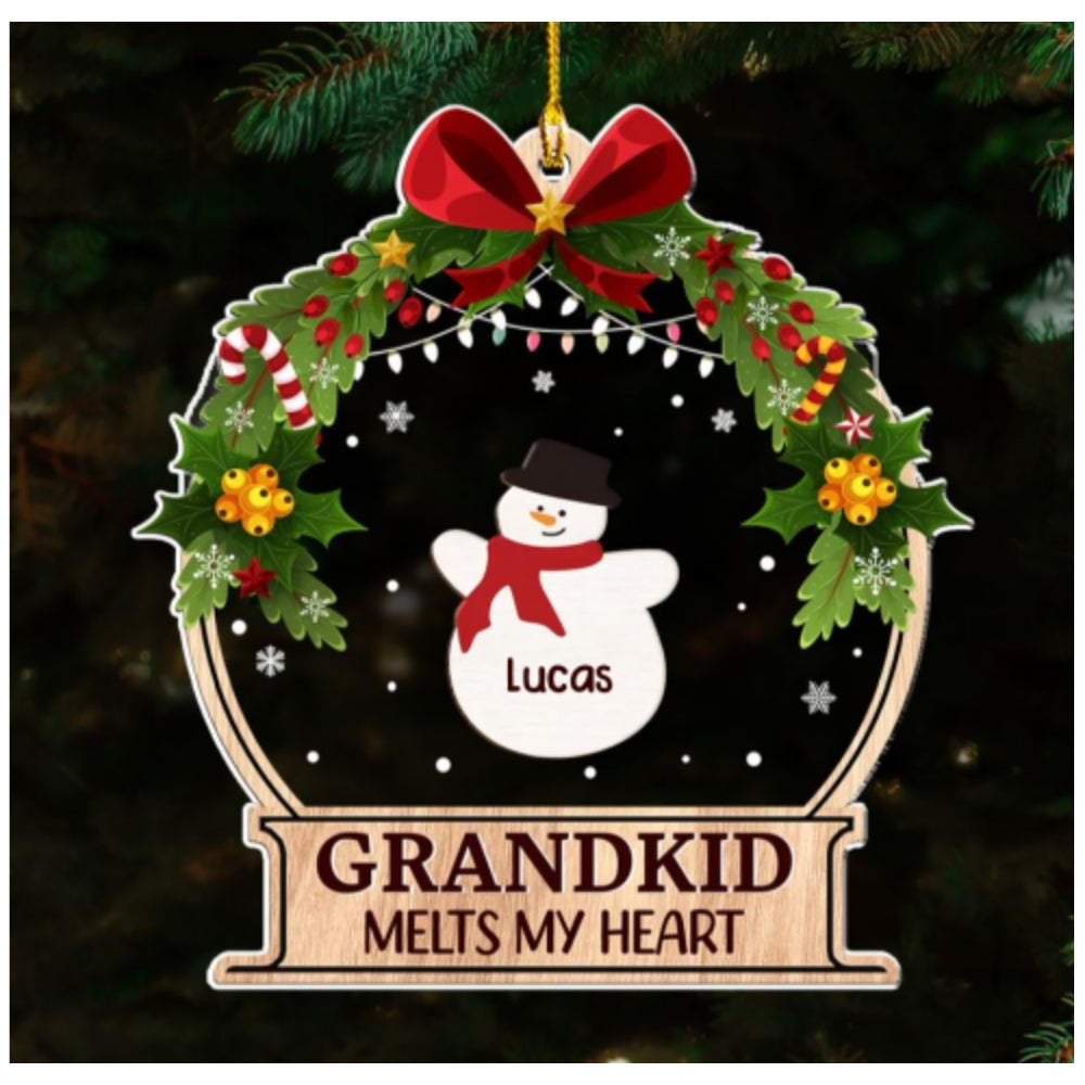Grandkids Melt My Heart - Personalized Custom Acrylic Ornament