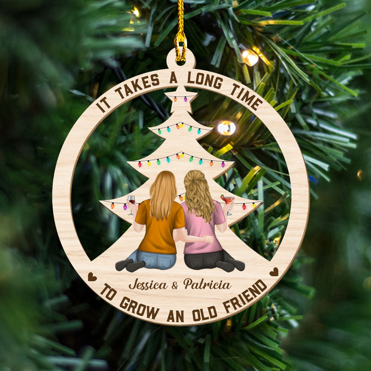 Grow An Old Friend - Personalized Custom Wood Ornament