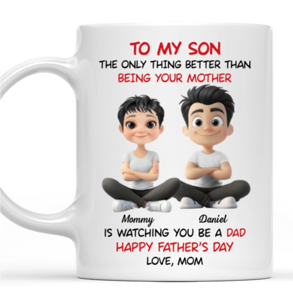 To My Son Cartoonize - Personalized Custom Coffee Mug