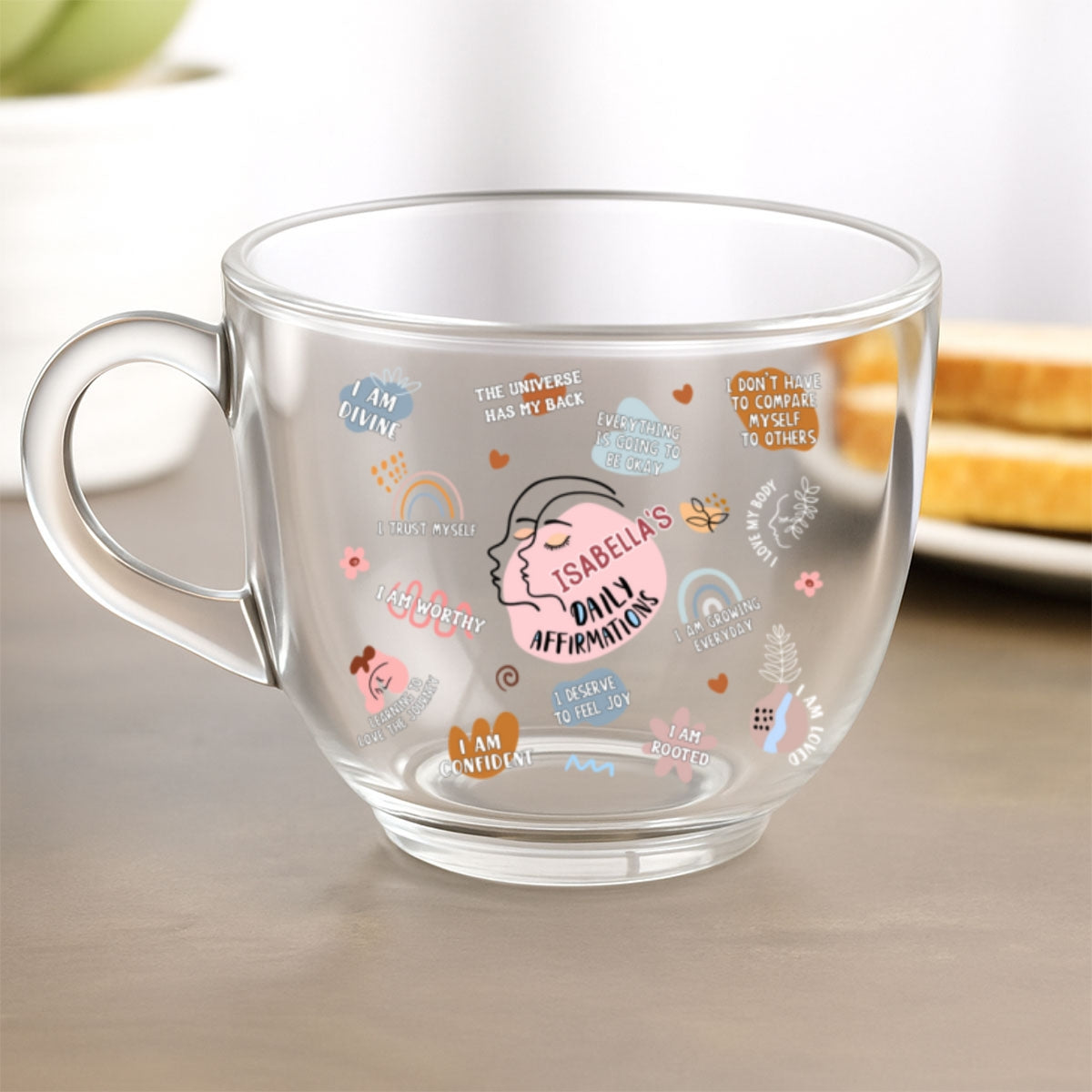 My Daily Affirmations - Personalized Custom Glass Tea Cup