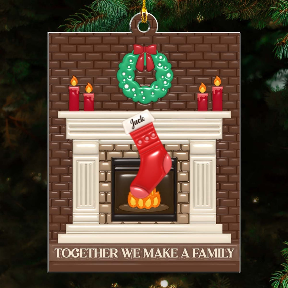 Together We Make A Family - Personalized Custom 3D Inflated Effect Acrylic Ornament