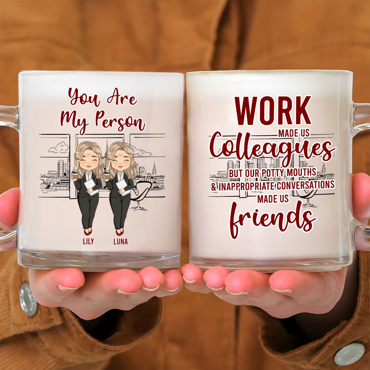 Work Made Us Colleagues Office Worker - Personalized Custom Glass Mug