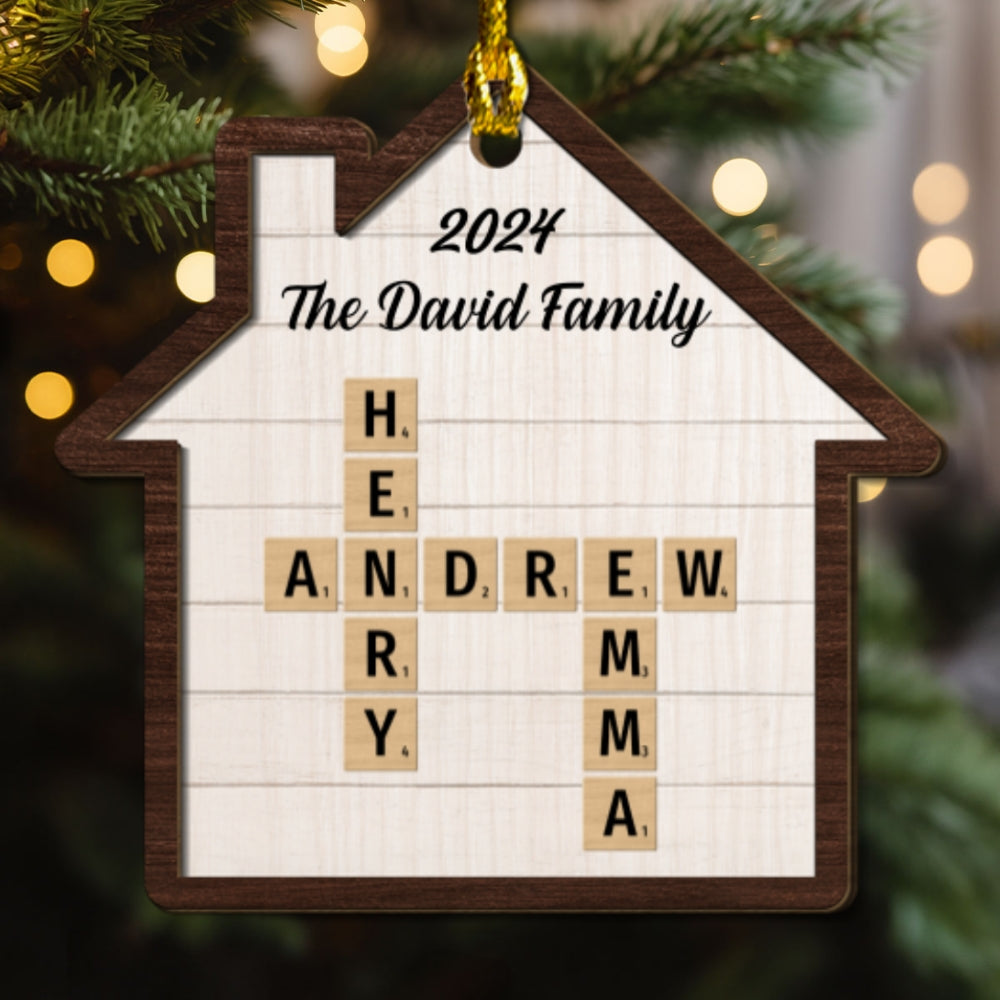 Happy Family - Personalized Custom Freeshape 2-Layered Wood Ornament