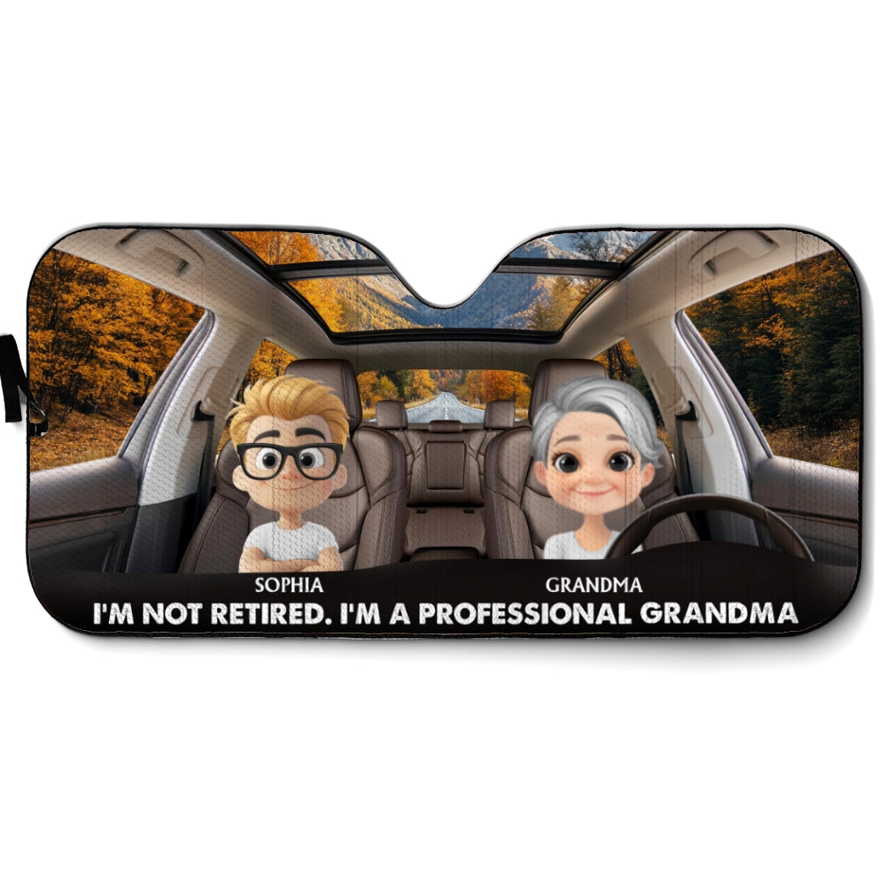 I Am A Professional Grandma - Personalized Custom Car Sunshade