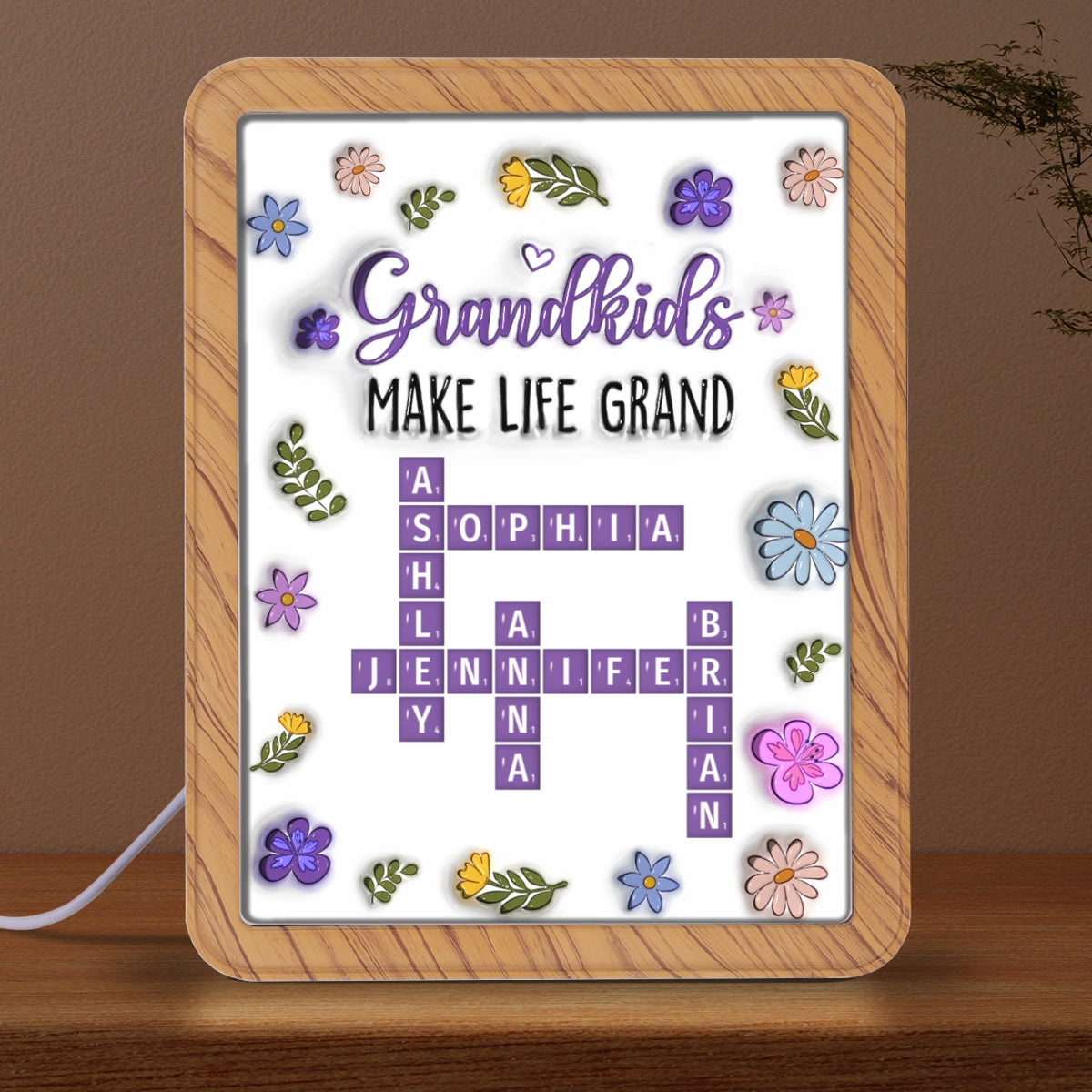 Grandkids Make Life Grand Crossword Puzzle - Personalized Custom Magic Mirror