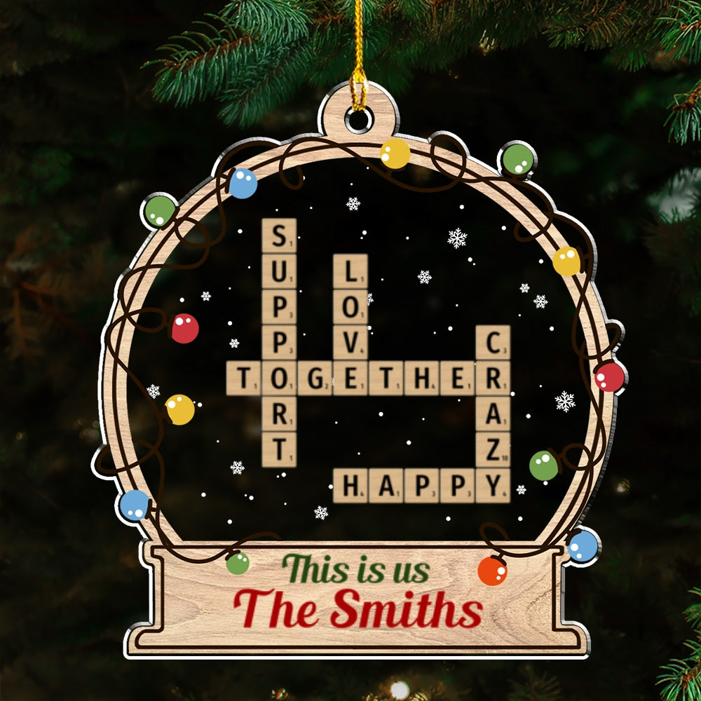 Crossword Family Friend Besties Coworkers - Personalized Custom Acrylic Ornament