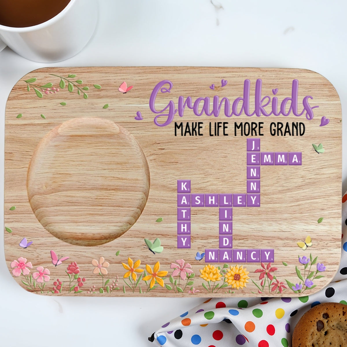 Grandkids Make Life More Grand - Personalized Custom Wooden Treat Board