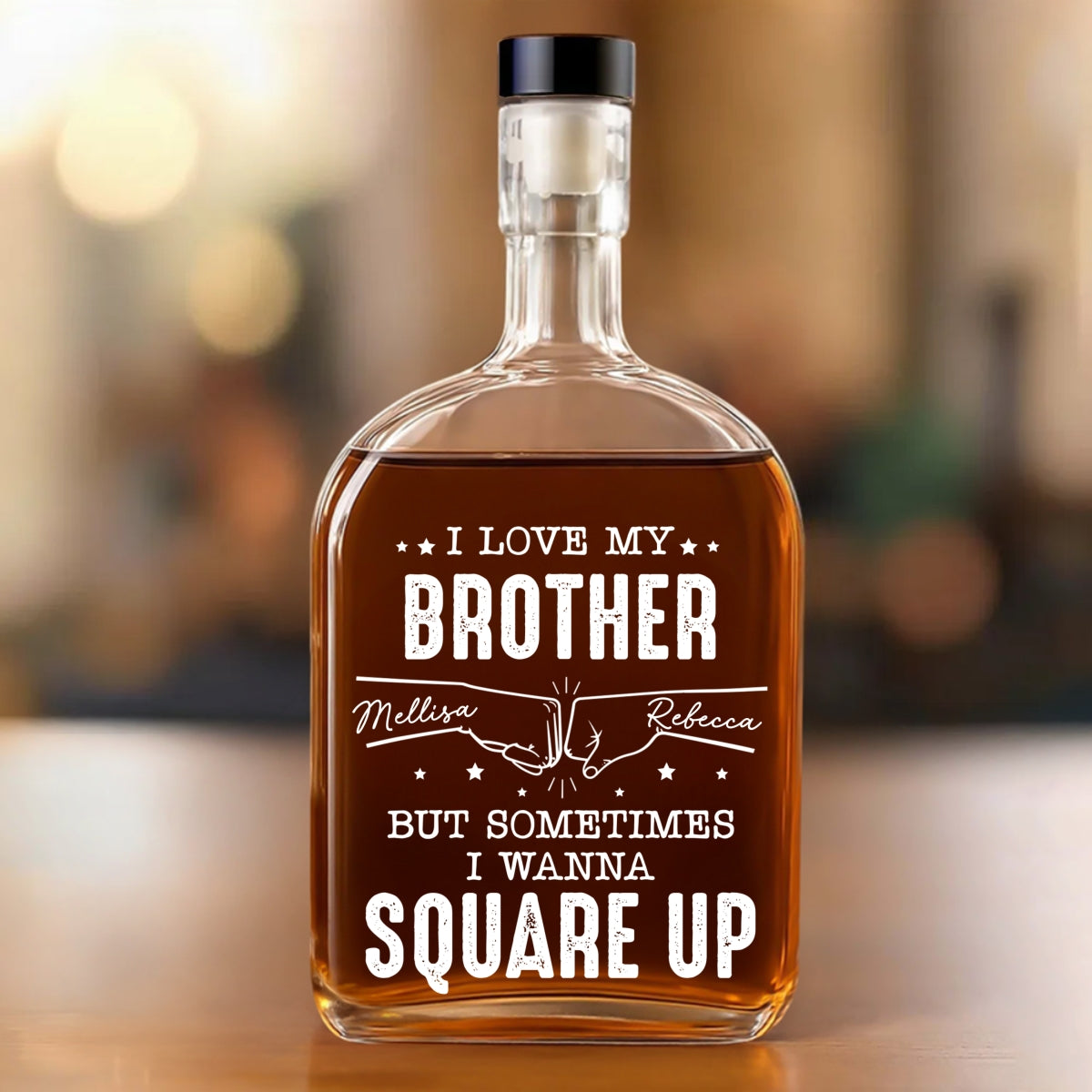 Fighting Yet Loving Each Other - Personalized Custom Spirits Decanter