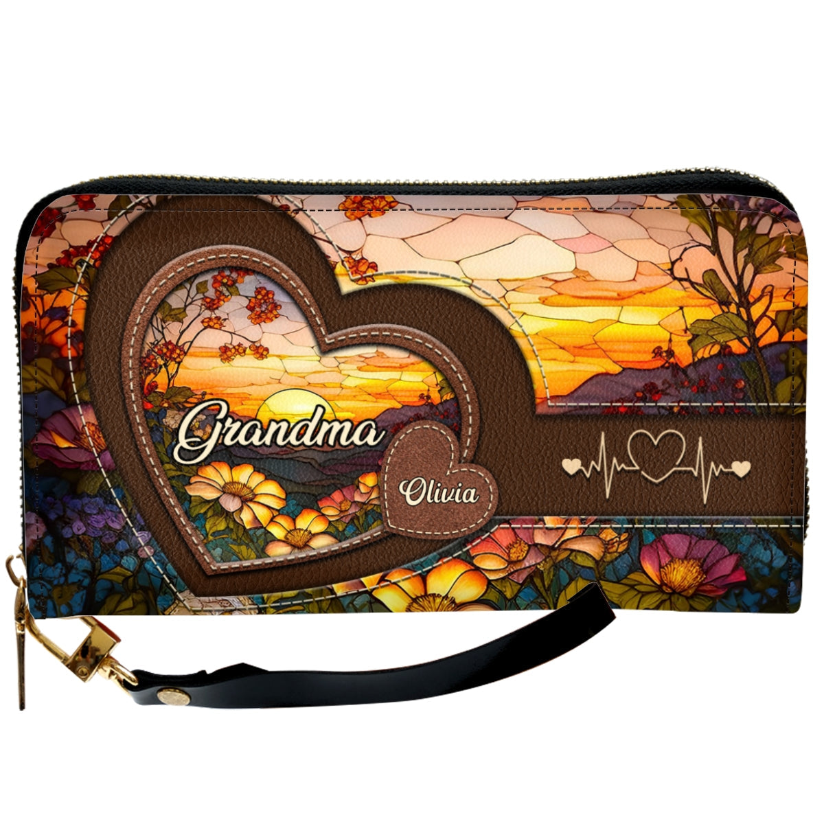Sweethearts Of Grandma - Personalized Custom Leather Wallet