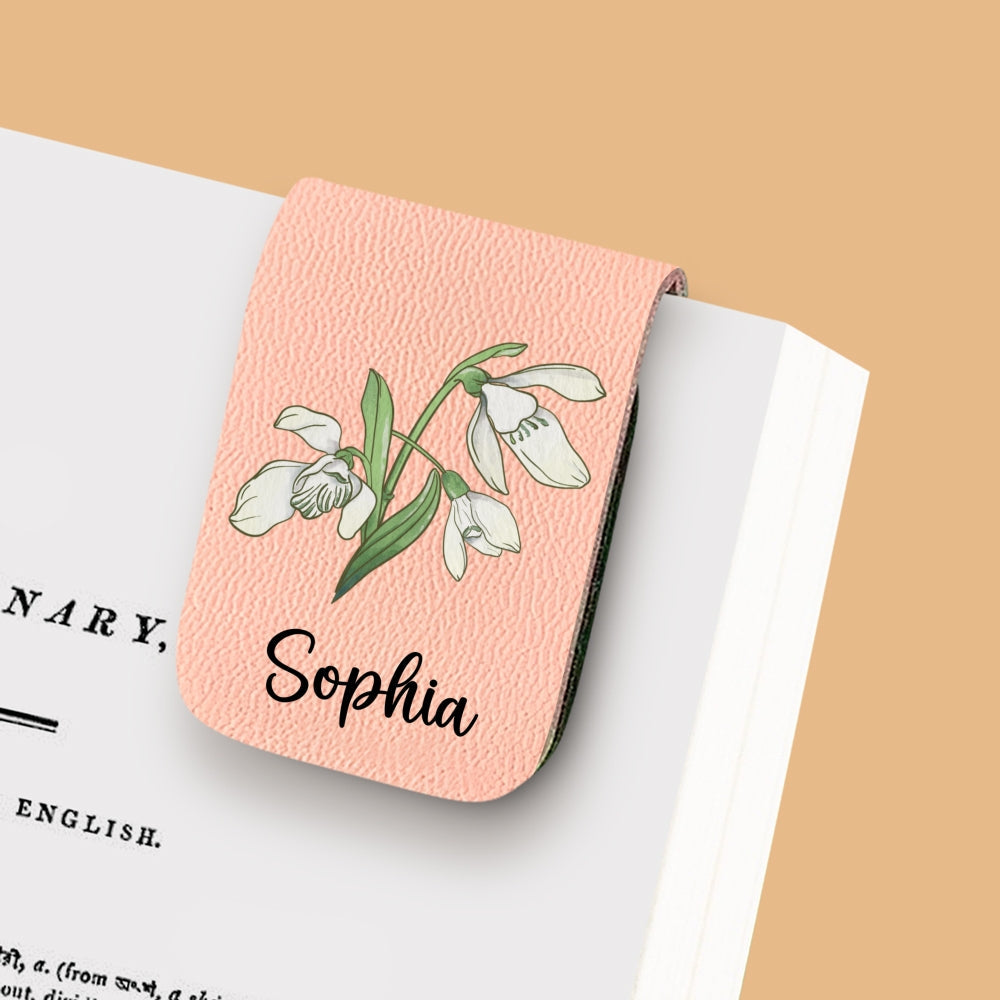 Blooming Flowers - Personalized Custom Leather Bookmark