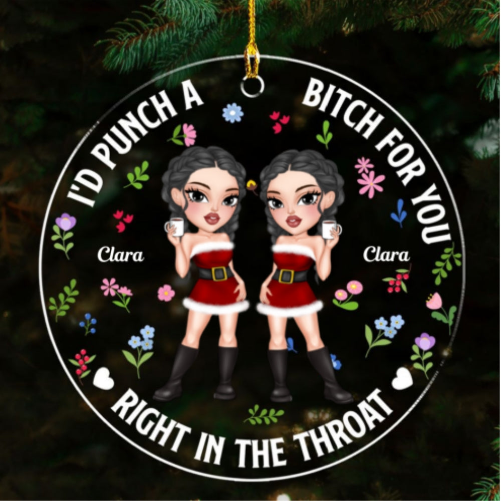 Punch Bitch Best Friend - Personalized Custom Acrylic Ornament