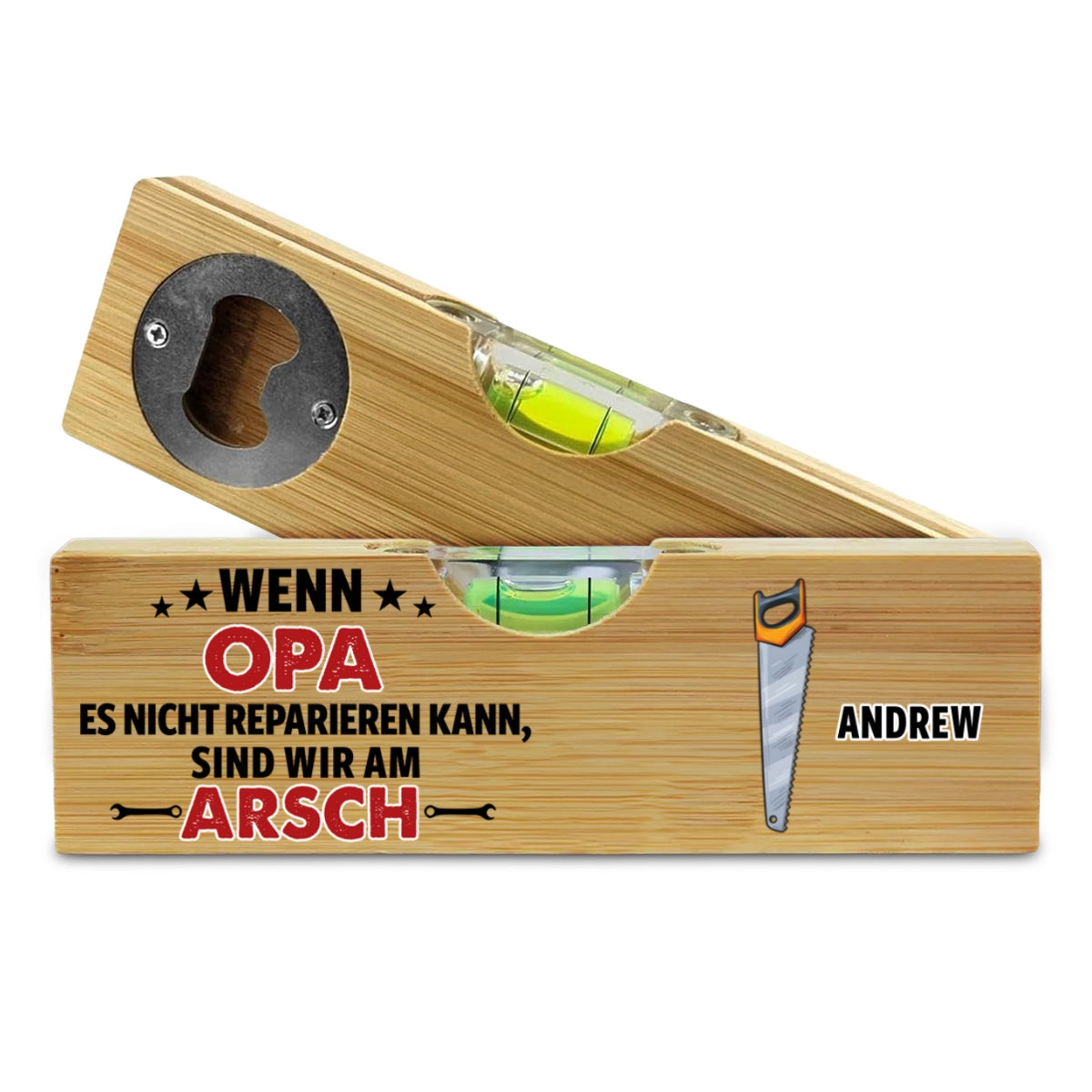 Wenn Papa Es Nicht Reparieren Kann - Personalisierte Wasserwaage Mit Flaschenöffner