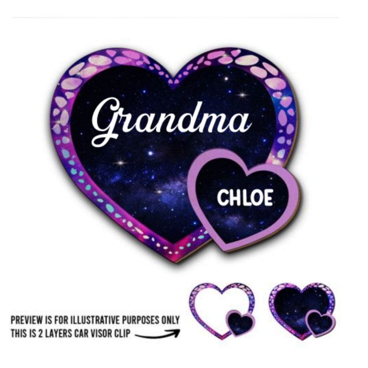 Grandma Belongs To - Personalized Custom Car Visor Clip