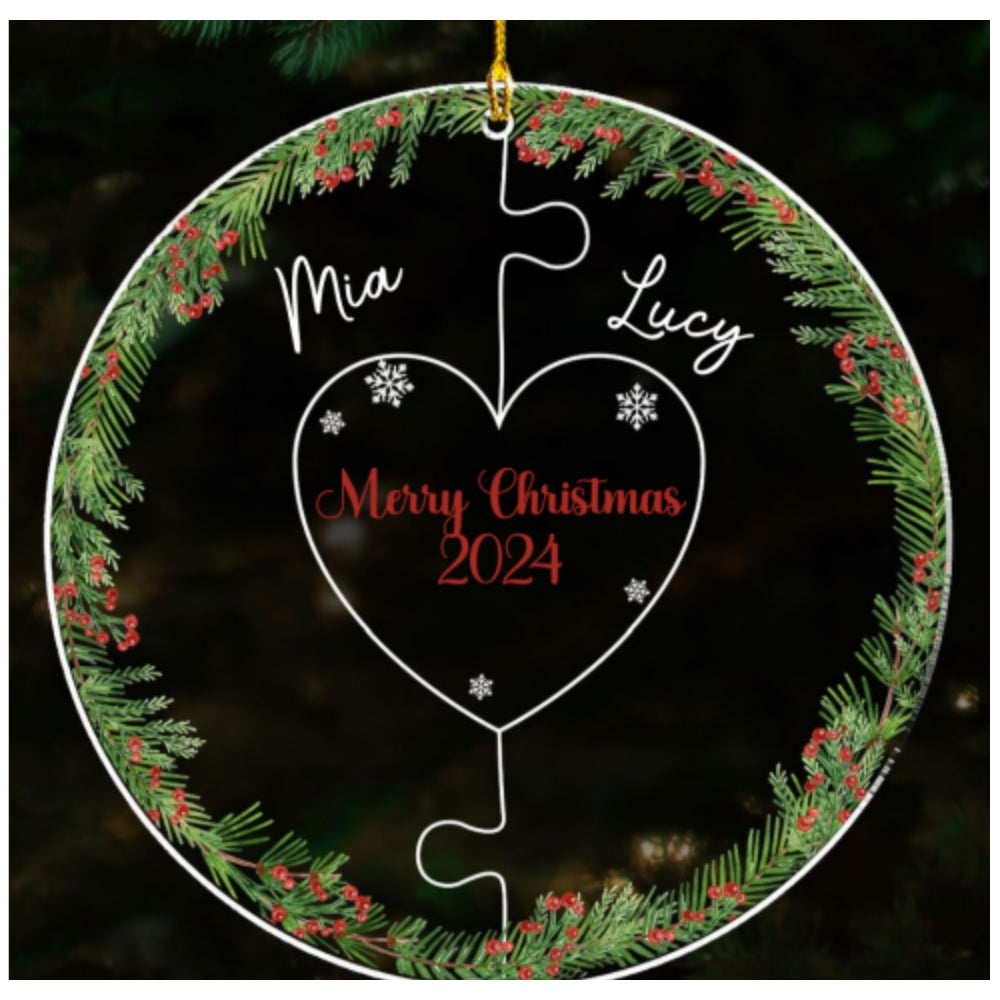 Merry And Bright - Personalized Custom Acrylic Ornament