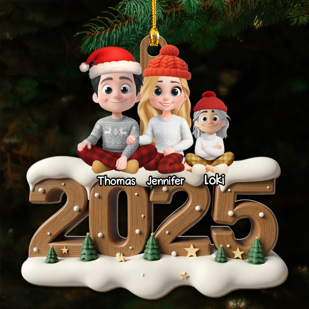 As A Family With Fur Babies - Personalized Custom 3D Effect Wood Ornament