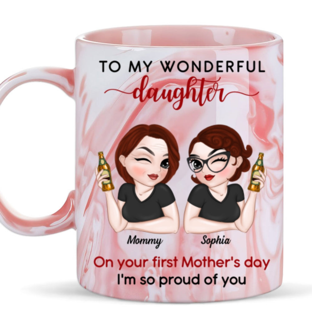 To My Amazing Daughter - Personalized Custom Pink Marble Mug