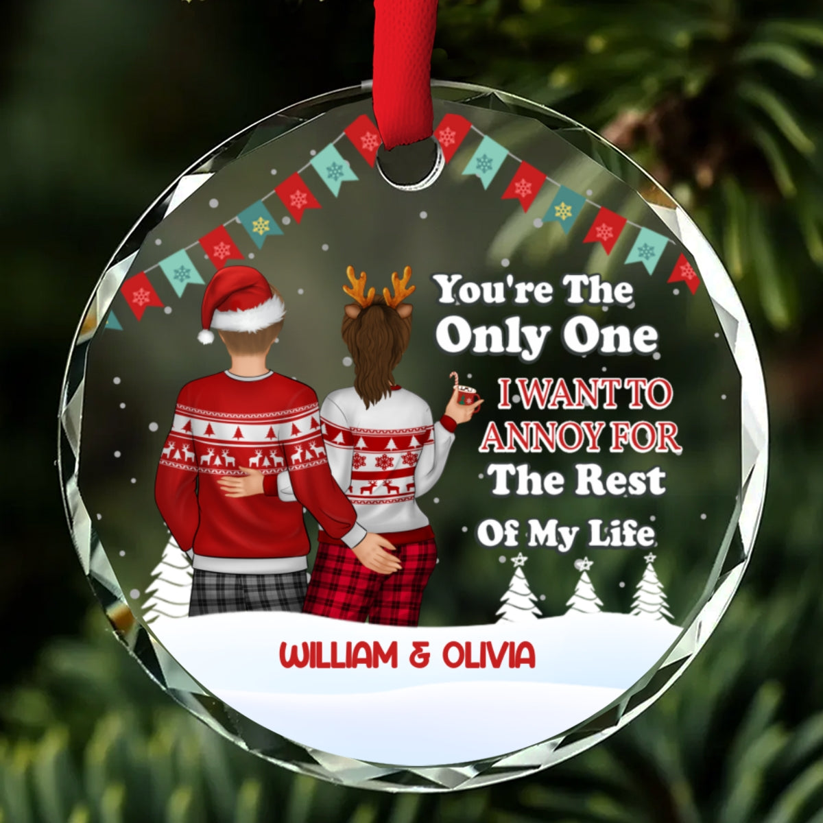 The Only One I Want - Personalized Custom Glass Ornament