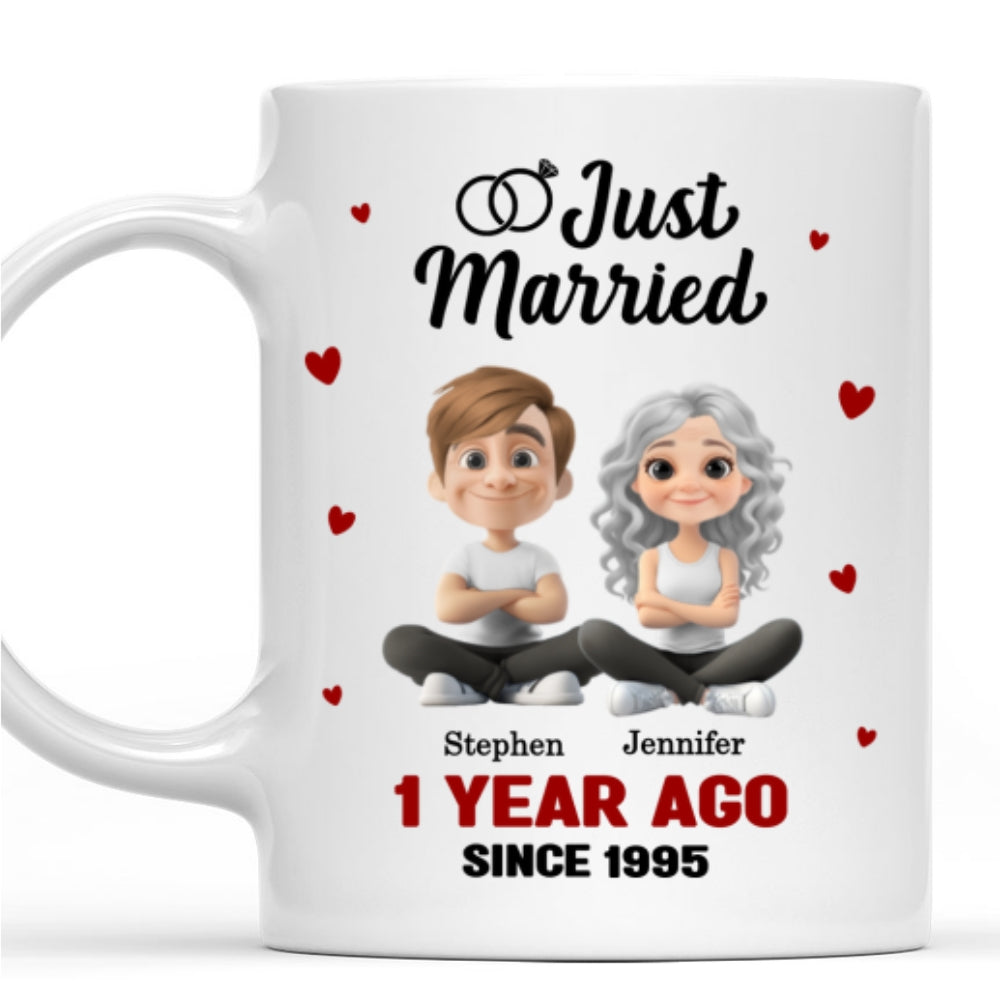 We Just Married - Personalized Custom Coffee Mug