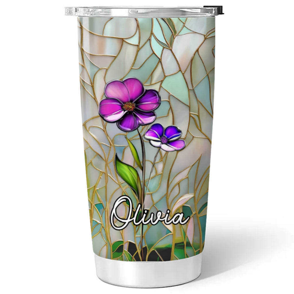 Floral Stained - Personalized Custom Tumbler