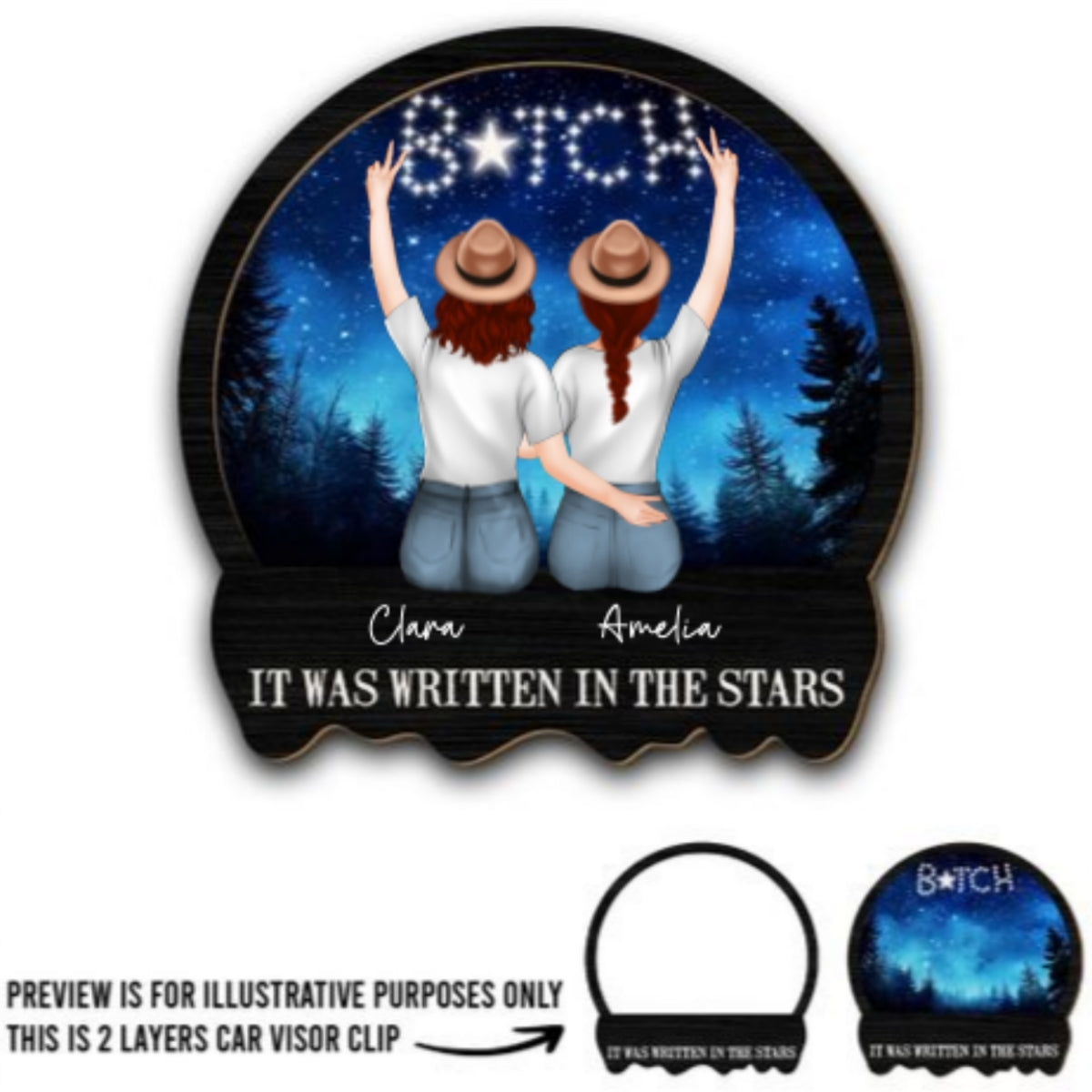 Forever Written In The Stars - Personalized Custom Car Visor Clip