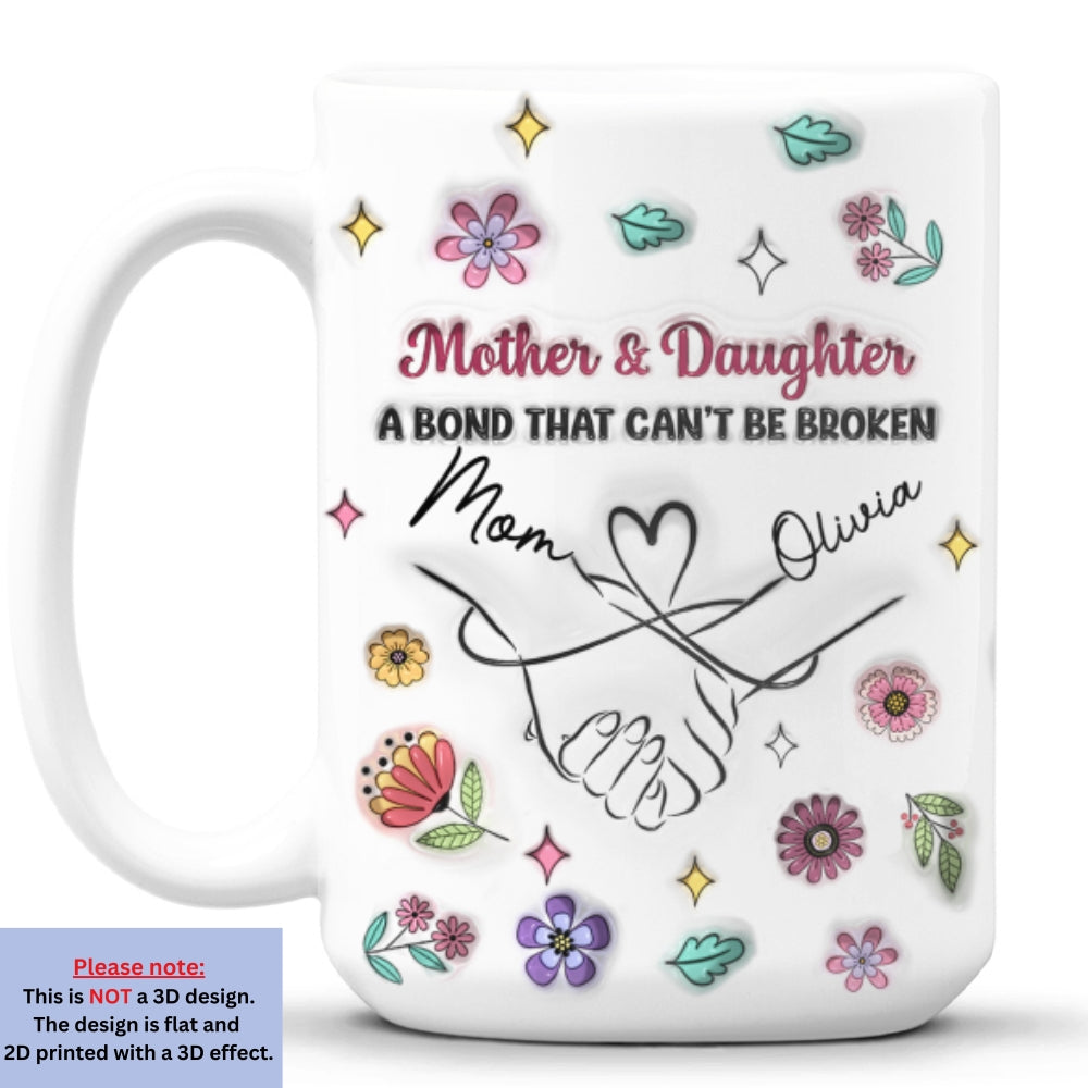 Holding Mommy Hand - Personalized Custom 3D Inflated Effect Mug
