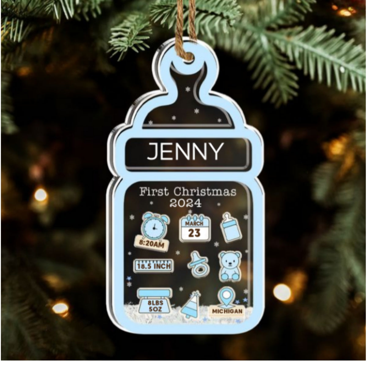 My 1st Christmas - Personalized Custom Acrylic Shaker Ornament