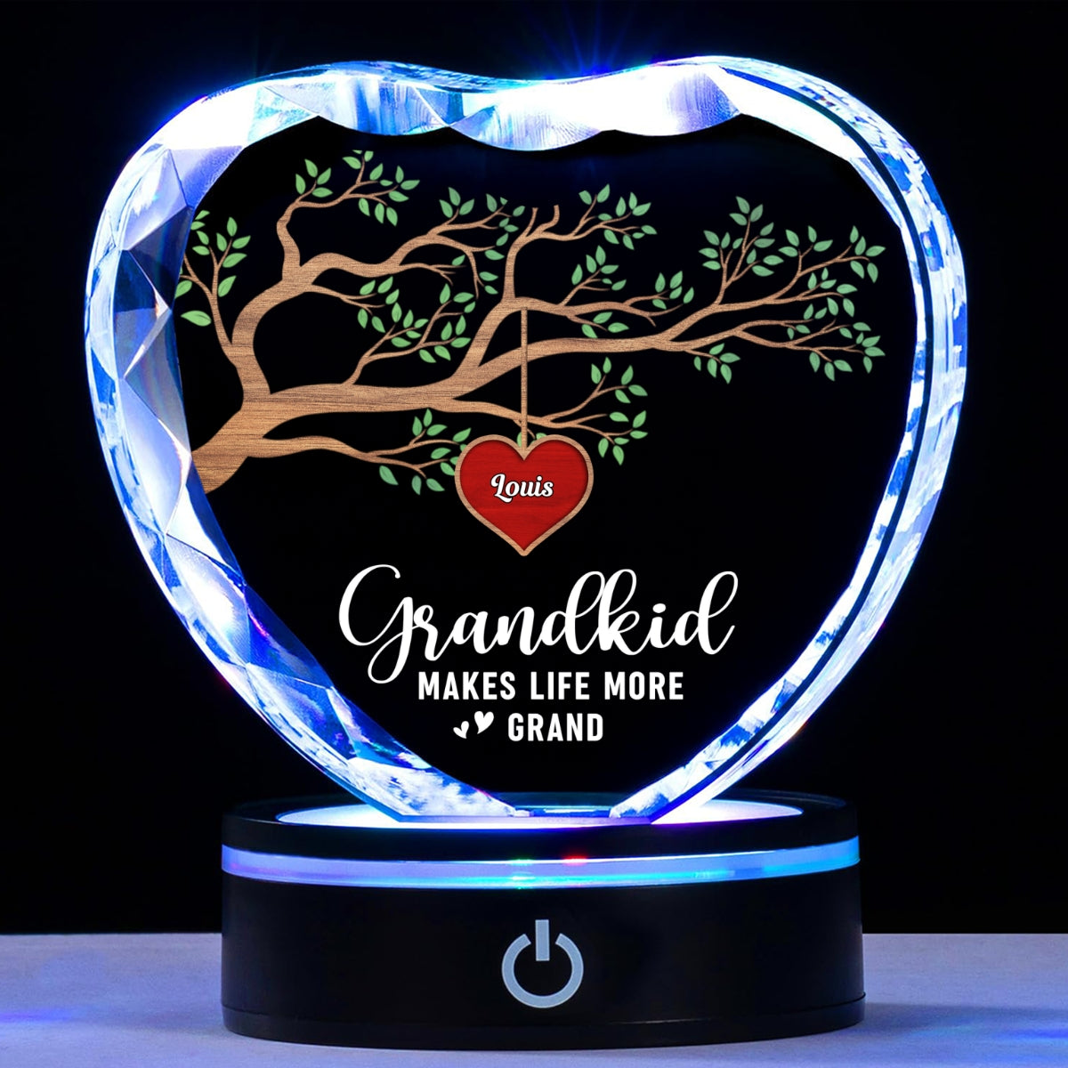 Grandkids Make Life More Grand - Personalized Custom Crystal Led Light