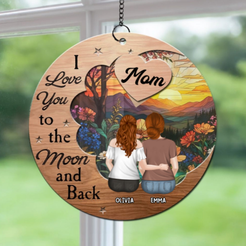 Love You To The Moon - Personalized Custom Suncatcher