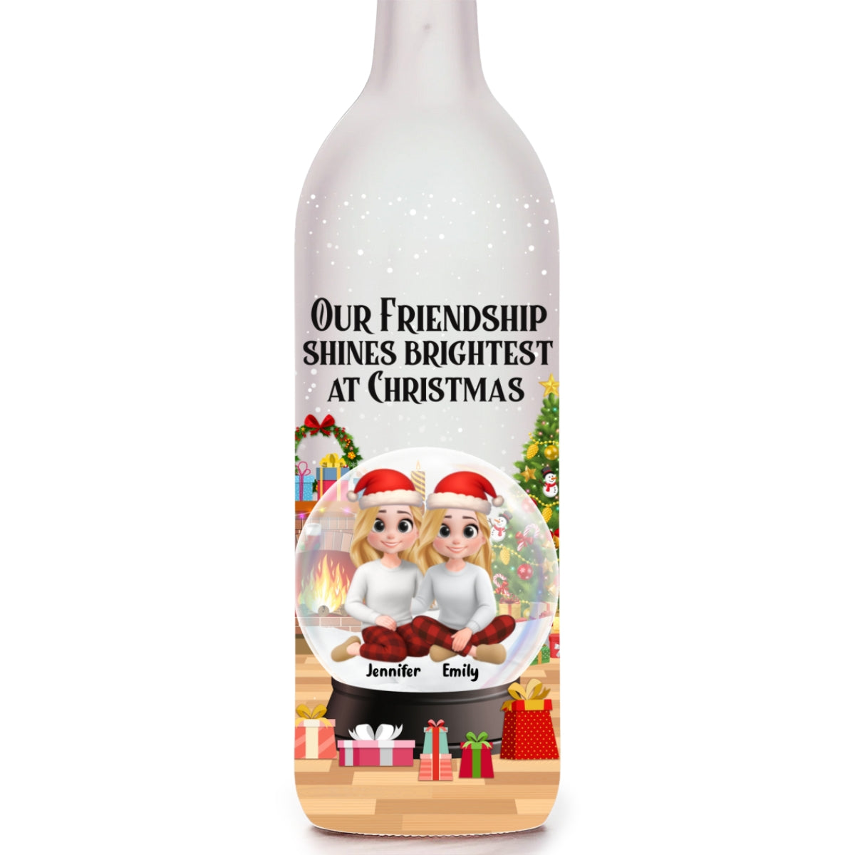 Our Friendship Shines Brightest - Personalized Custom Bottle Lamp