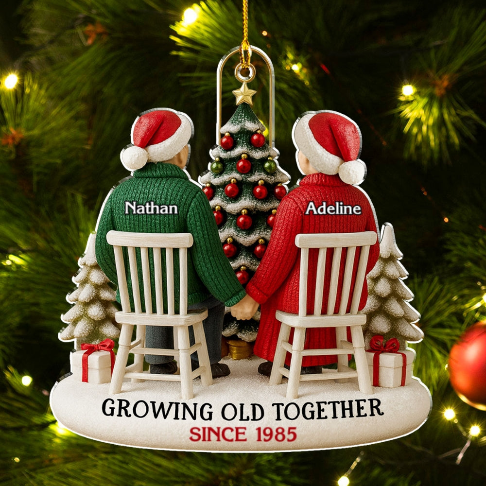 Couple Growing Old Together - Personalized Custom Acrylic Ornament